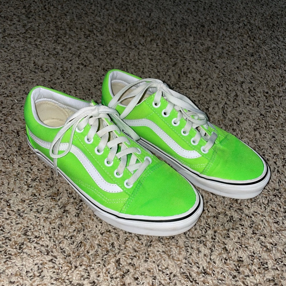 Vans Old Skool Neon Gecko Green & White Shoes